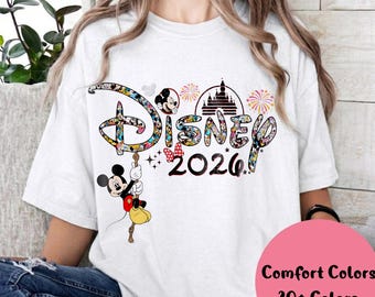 Disney 2026 Shirts, Disney Text Shirt, Comfort Colors Disneyworld Reise Shirts, Benutzerdefinierter Text Shirt, Disney Urlaub T-Shirt