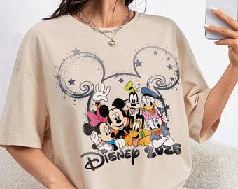 Disney 2026 Shirts, Disney Text Shirt, Comfort Colors Disneyworld Reise Shirts, Benutzerdefinierter Text Shirt, Disney Urlaub T-Shirt