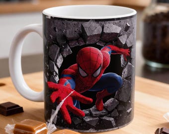 Spiderman Coffee Mug – 11oz & 15 oz Marvel Mugs | Marvel Spiderman Cup Nerd Gift Idea