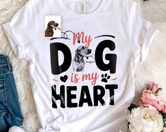 Benutzerdefiniertes Haustier-Skizzen-Shirt, individuelles Haustierporträt-Shirt, Hundeporträt-T-Shirt, Geschenk für Hundeliebhaber, lustige Hundesprüche auf t-Shirts