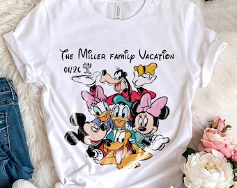 Benutzerdefinierte Disney 2026 Shirt, fügen Sie Ihren eigenen Namen hinzu Disneyworld Shirts, Disney Grafik T-Shirts, Disney Familie Passendes Shirt, Disney Urlaub T-Shirt