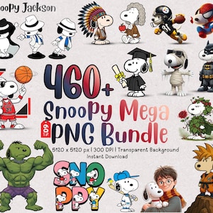 Snoopy Dog, 460+ Snoopy Mega PNG Bundle, Shirt Design, Peanuts Snoopy, cartoon png, Charlie Brown, Digital Download