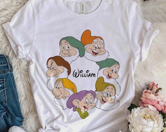 Sieben Zwerge Shirt, Schneewittchen Shirt, Sieben Zwerge Shirt, Füge Deinen eigenen Namen hinzu