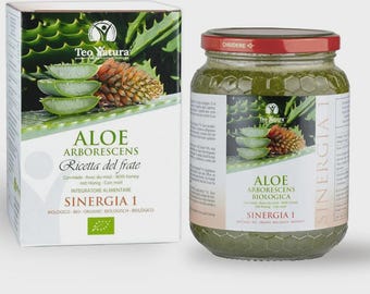 Aloe Arborescens, Miele e Alcool | Sinergia 1 | Ricetta classica Padre Romano Zago | Barattolo da 750ml | Prodotto Bio Sicilia | TeoNatura
