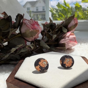 Button Earrings with Designer Fabrics