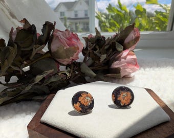 Button Earrings with Designer Fabrics