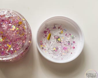 Glitter Hair Gel, Back to School themed, pencils, rulers, multi color glitter, Gift idea for kids, Gift idea for School, Girls gift
