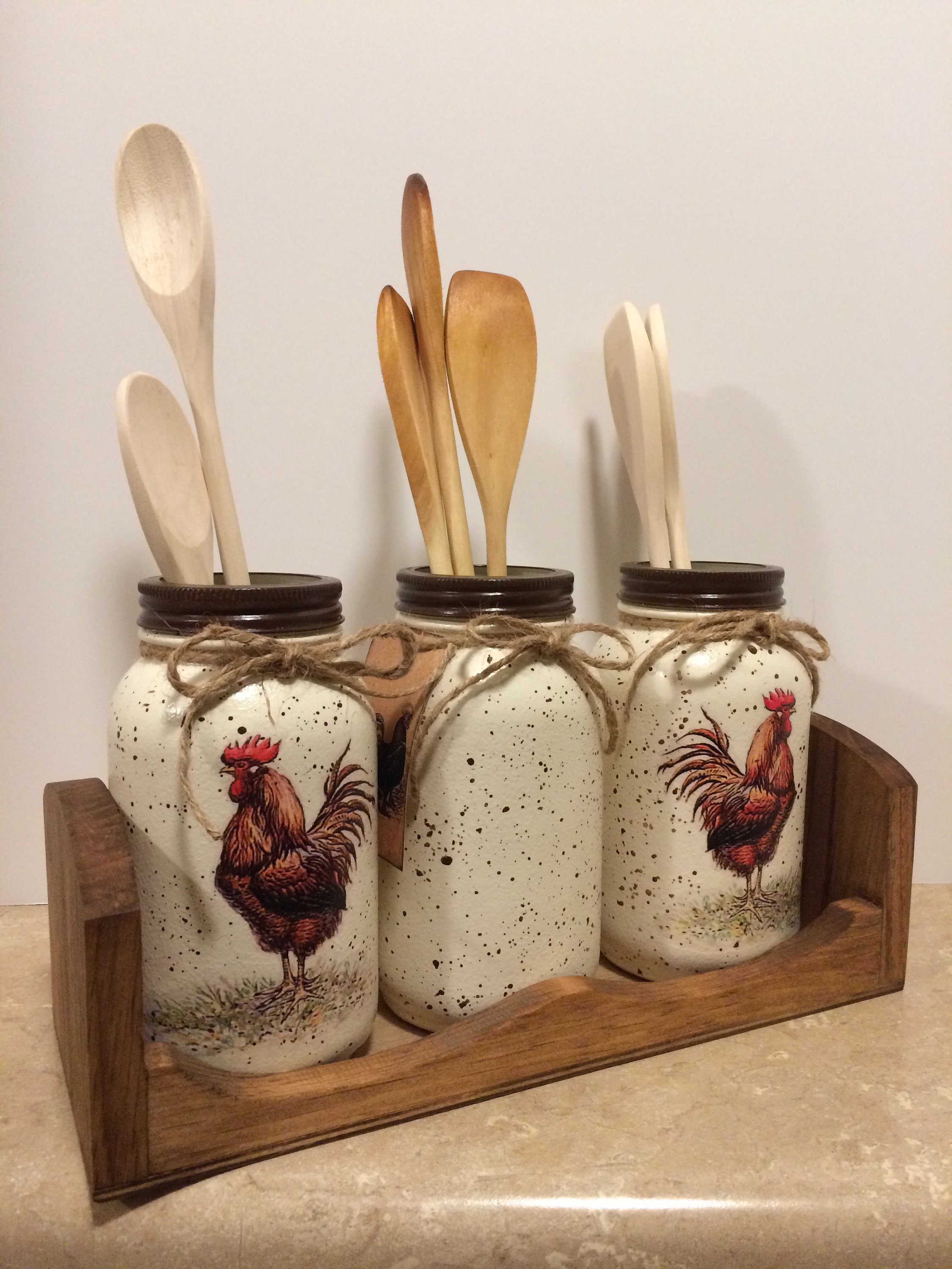 This item is unavailable -   Decoración de gallo, Decoración de gallo  para cocina, Artesanías de frasco