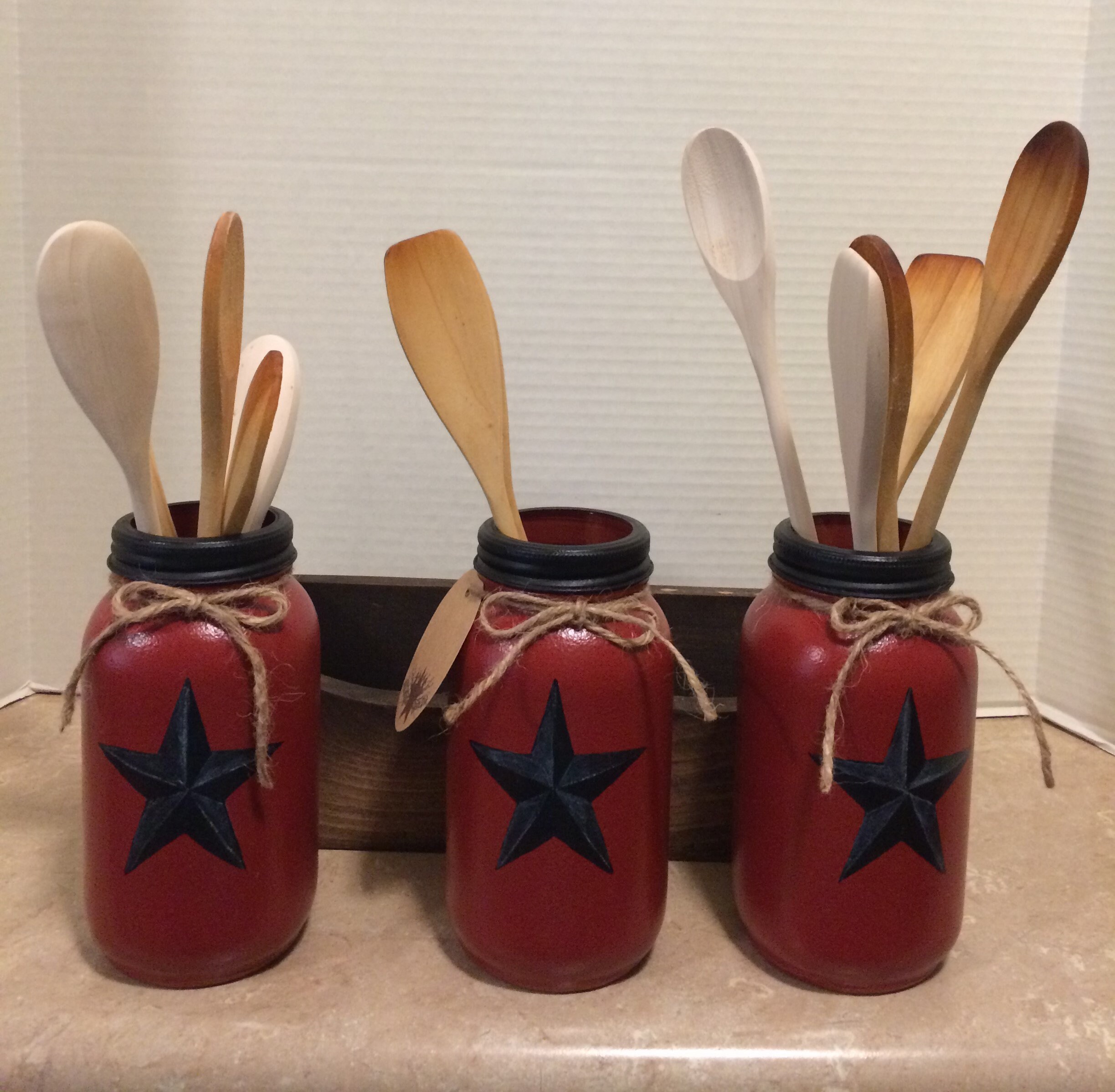 Mason Jar Utensil Holder,Kitchen Utensil Holder,Mason Jar Decor,Utensil