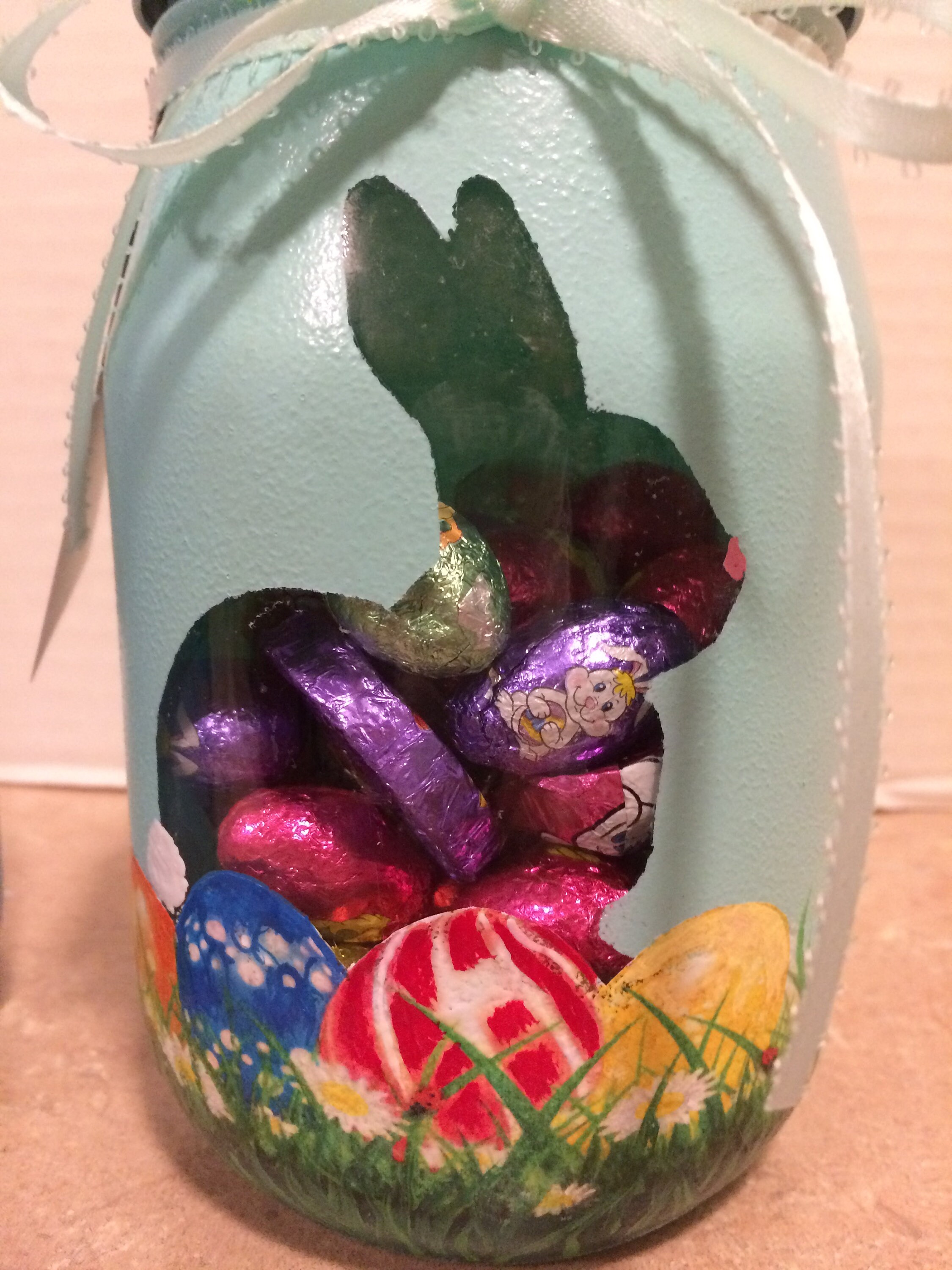 Candy Jars,Set of 2 Mason Candy Jars,Easter Candy Jars,Easter Decor