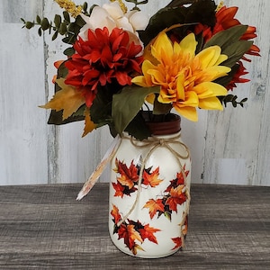 Fall Centerpiece, Autumn Table Centerpiece,Fall Decor,Handmade gift,Mason Jar Decor,Farmhouse Decor, Kitchen Decor,Table Decor,Bathroom