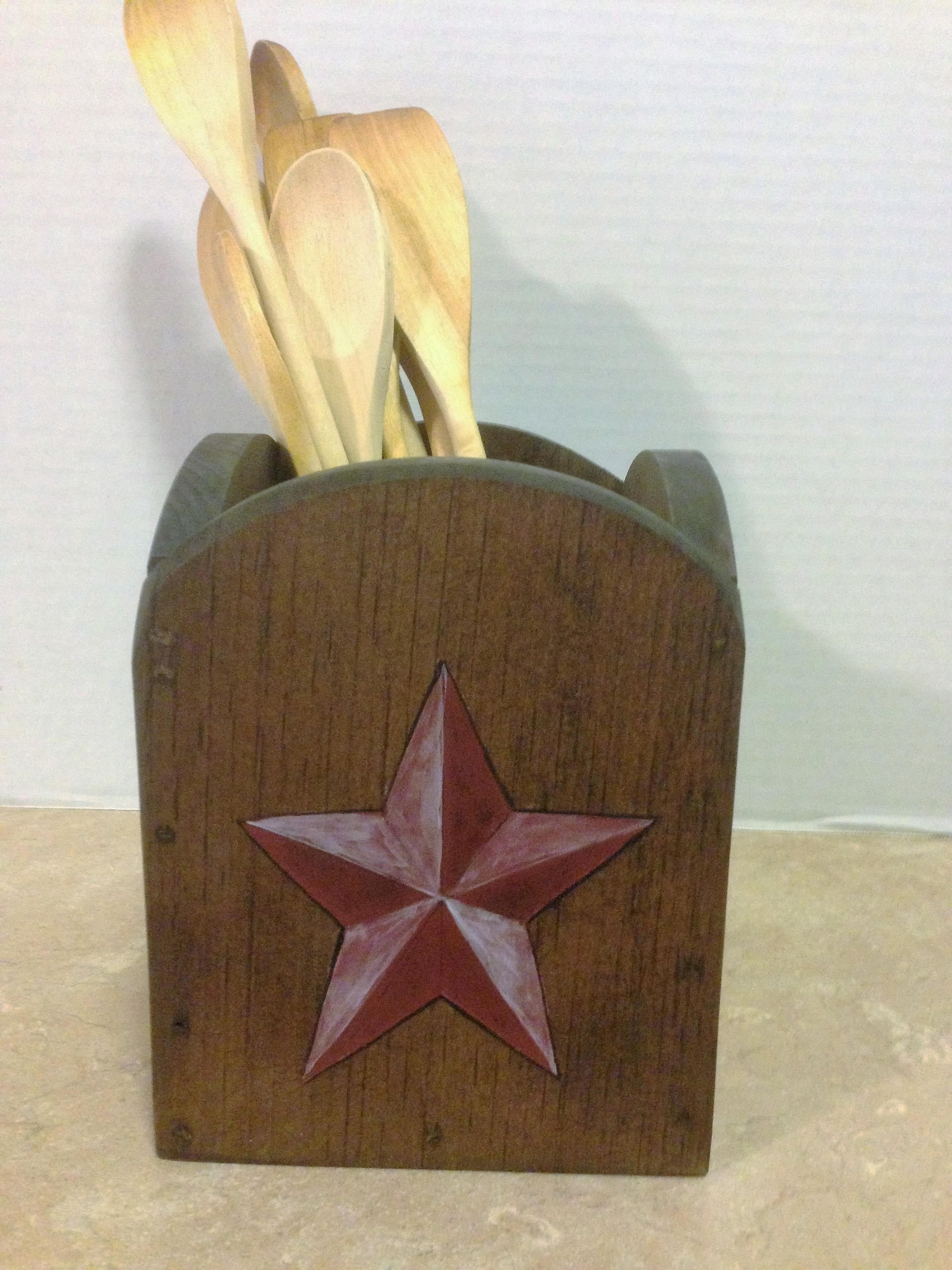 Kitchen Utensil Holder,Utensil Holder, Wood Utensil holder, Rooster