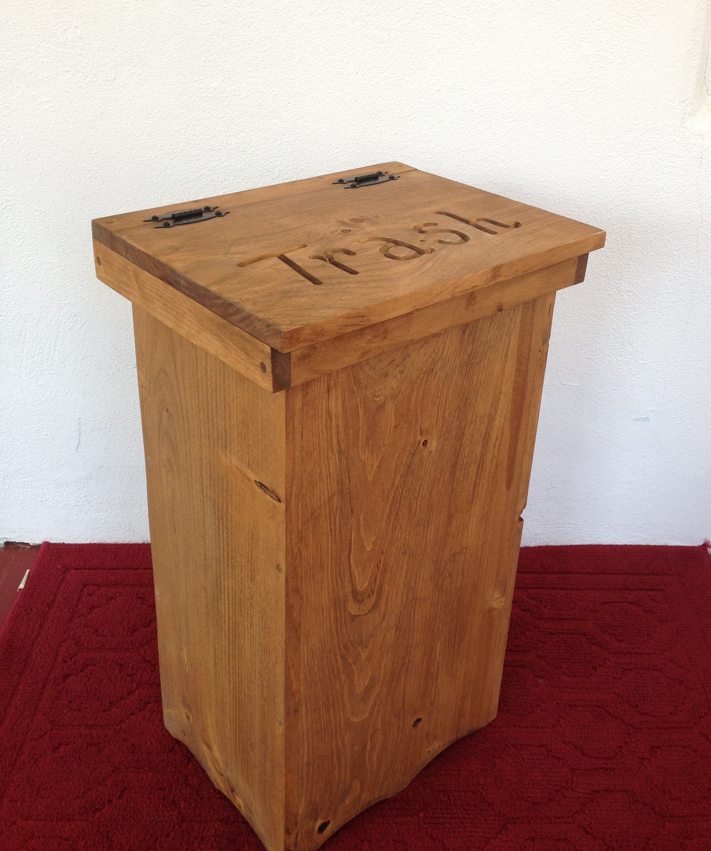 Rustic 30 Gallon Wood Trash Can