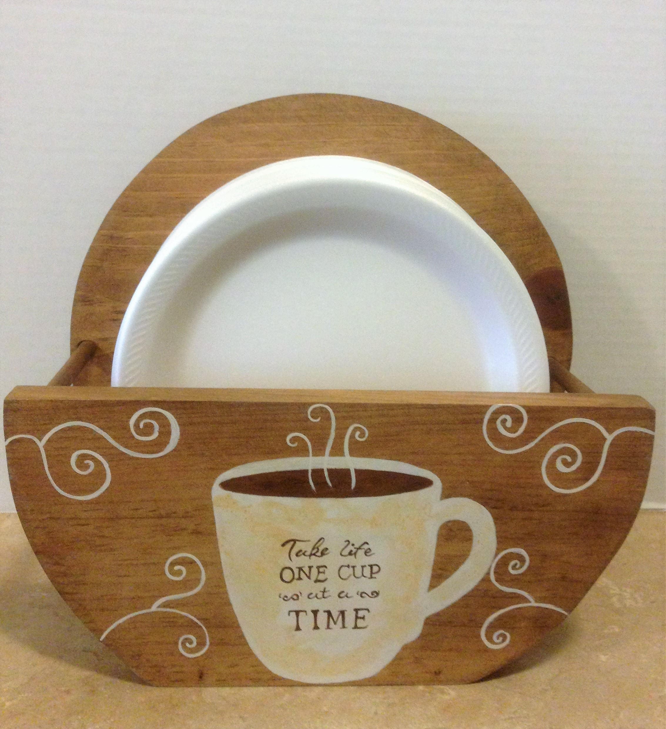 Paper Plate Holder Coffee Decor Coffee Theme Bistro Theme Coffee