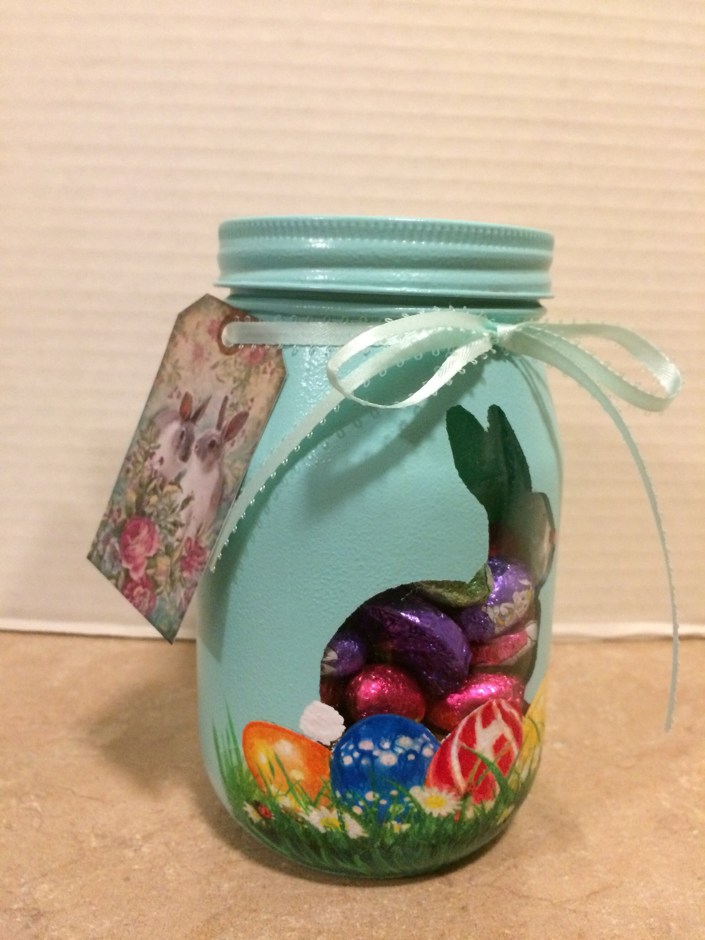 Candy Jars,Set of 2 Mason Candy Jars,Easter Candy Jars,Easter Decor