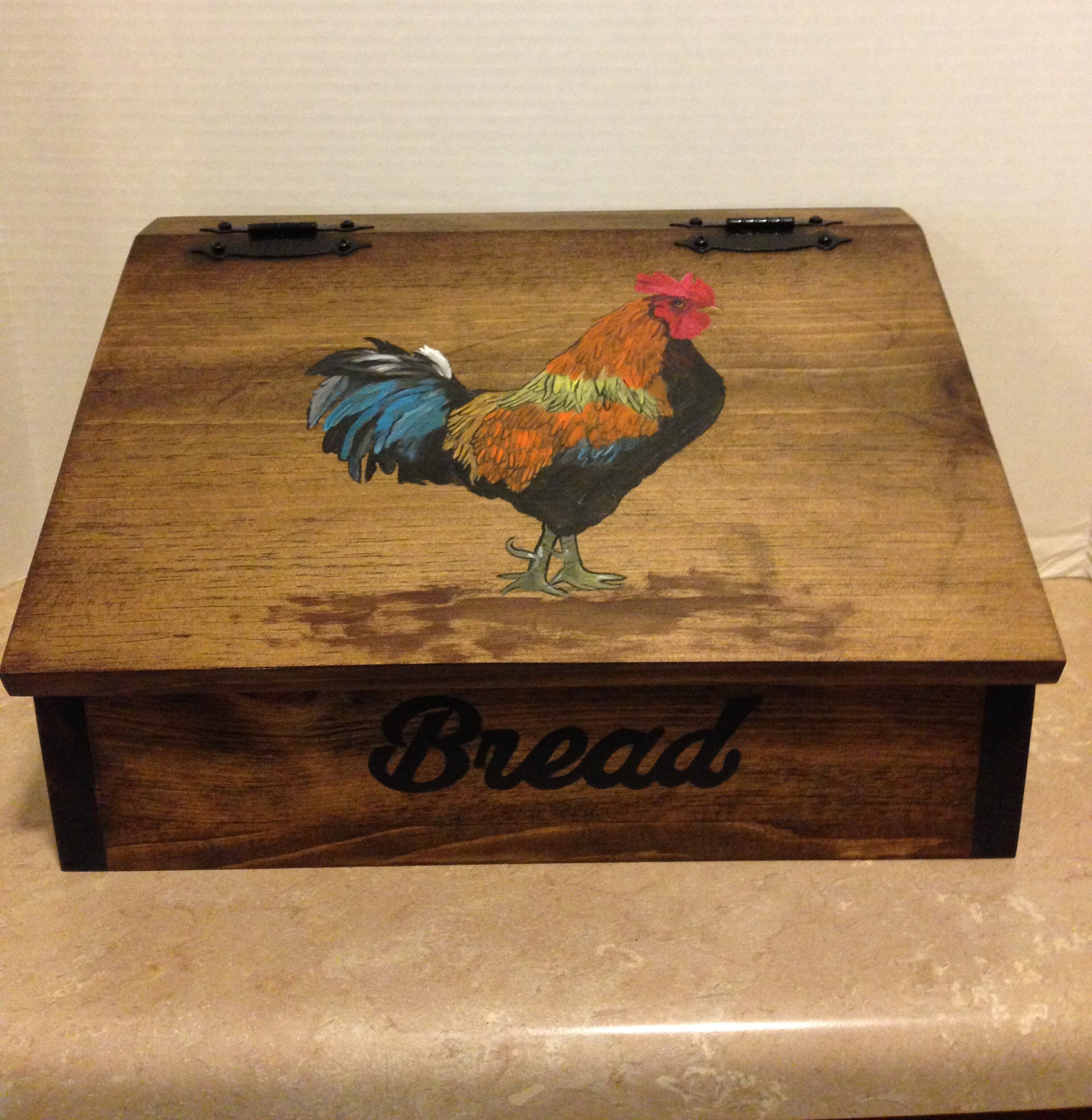 Bread Box Rooster Bread Box Wooden Bread Box Rooster Decor