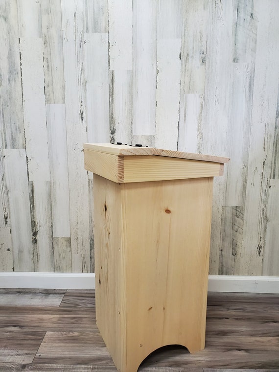 Trash Bin,Wooden Trash Bin,Kitchen Trash Bin,Country Kitchen Decor,Rustic  Farmhouse Decor,Gift for Mom,13 gallon bin,container for trash