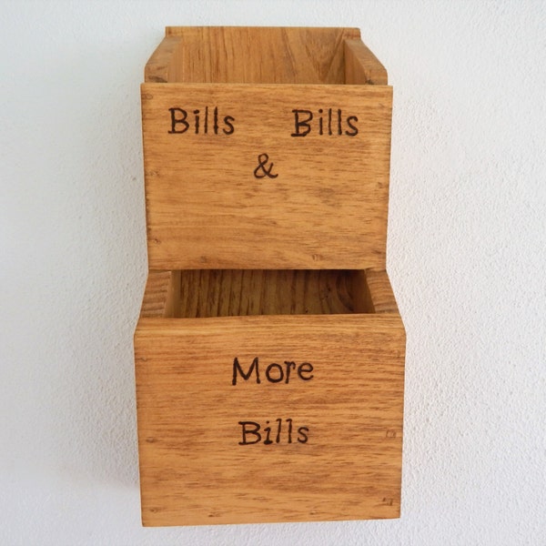 Bill Holder,Wood Bill Holder,Holder For Bills,Mail Organizer,Bill Divider,Rustic Decor,Rustic Kitchen Decor, Wall Bill Holder,Wall Hanging