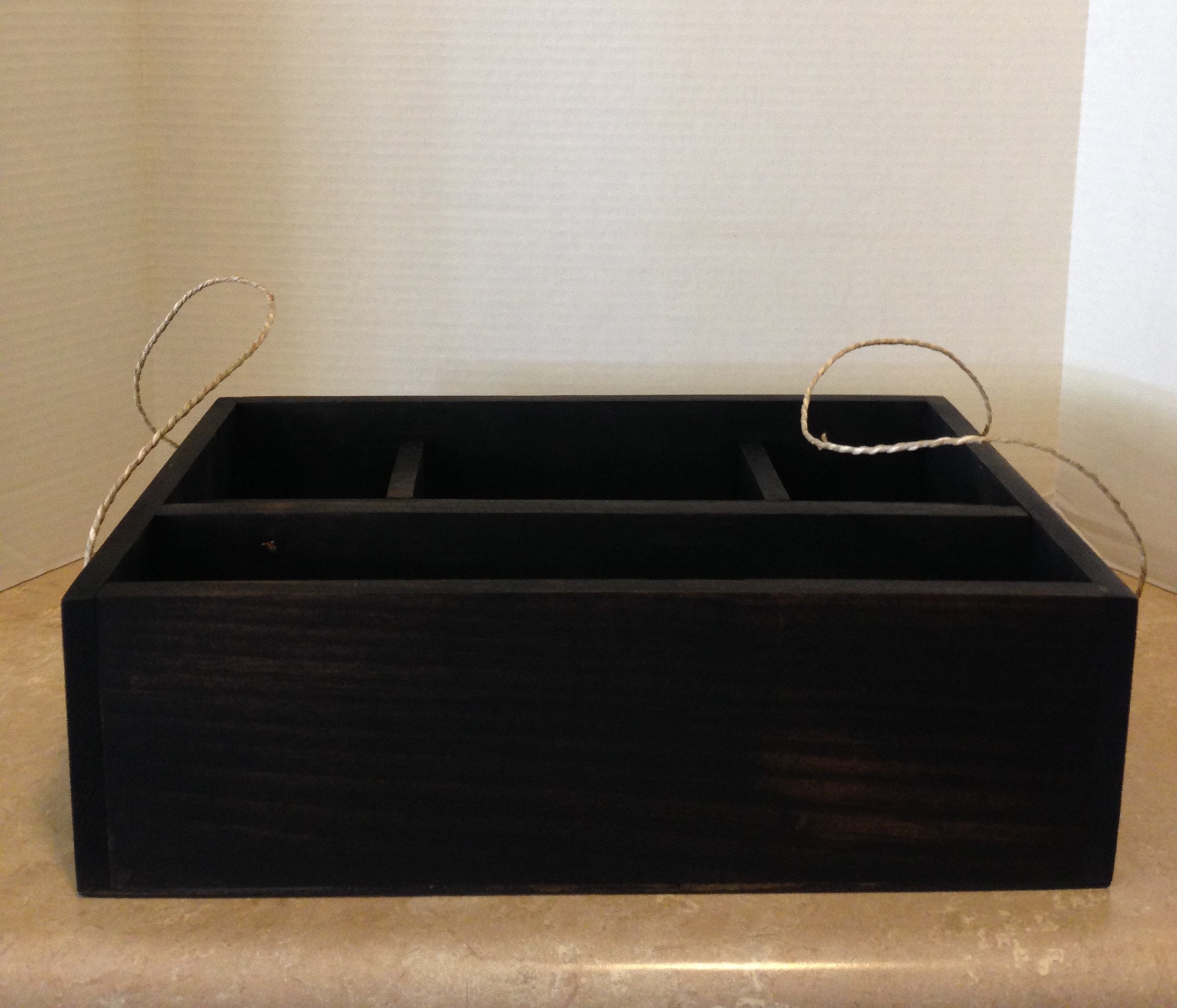 Picnic Caddy, Tableware Caddy, Primitive Decor, Primitive Country