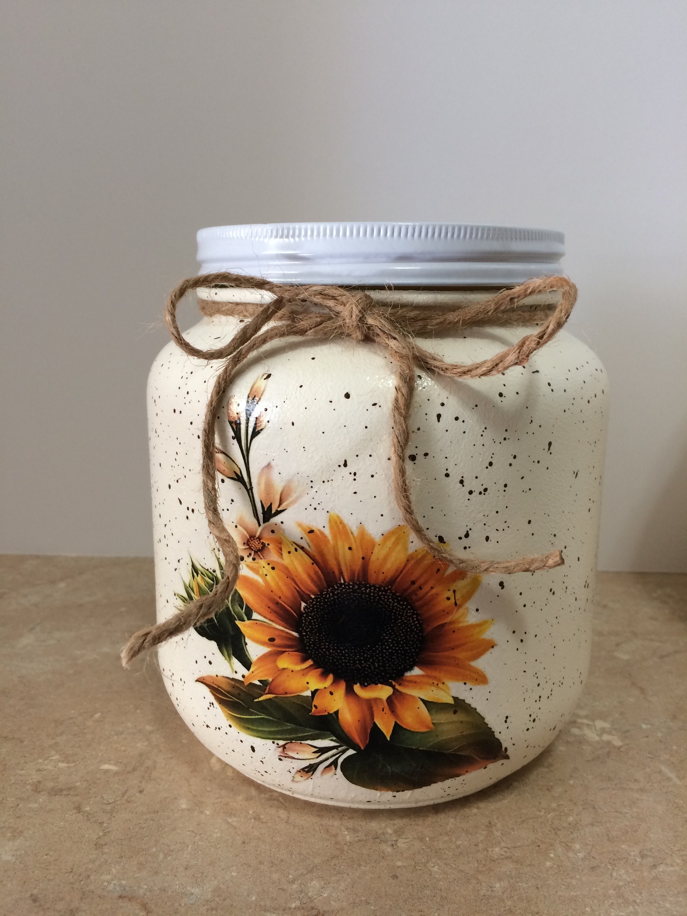 Sunflower Kitchen Canisters,Set of 3 1/2 gallon Glass ...