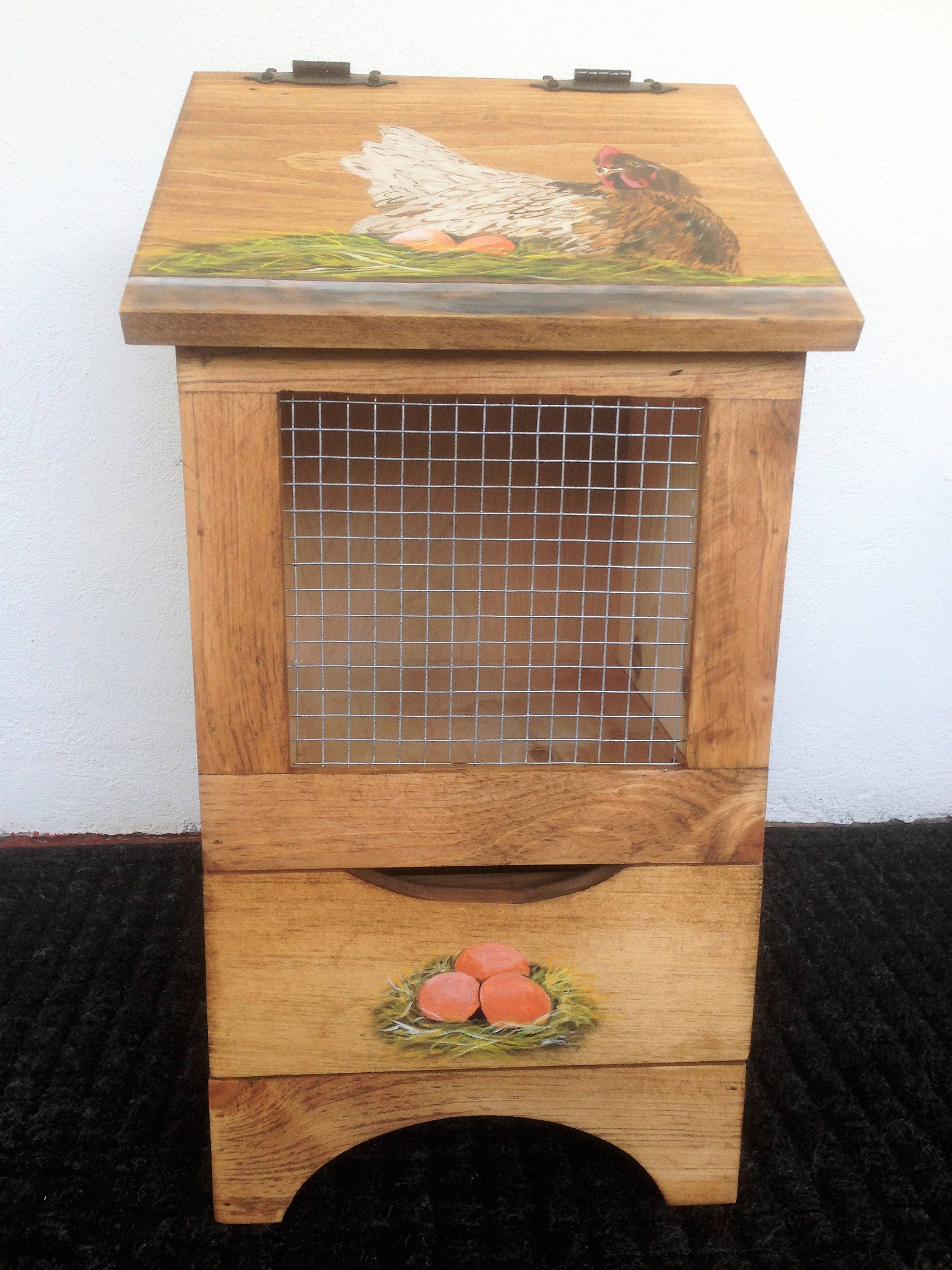 Potato and Onion Bin Bin for Potatoes Vegetable Bin, Chicken Decor Chicken Kitchen Decor