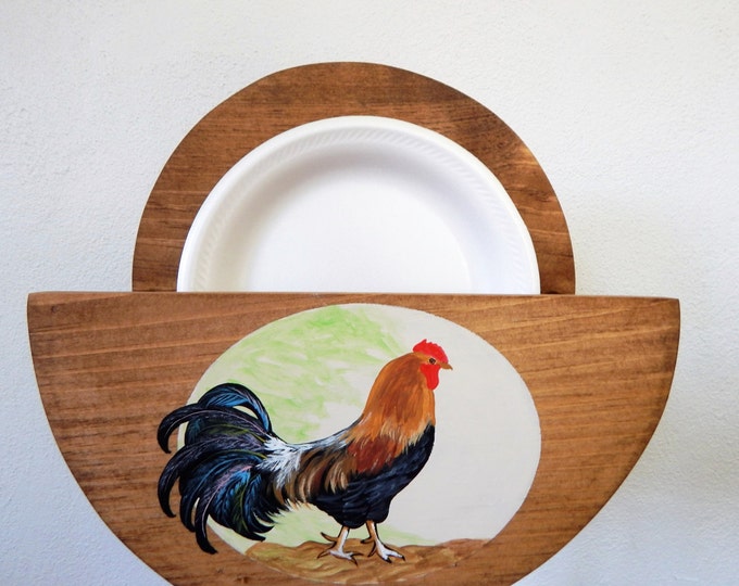 Paper Plate Holder.rooster Paper Plate Holder,rooster Decor,rooster