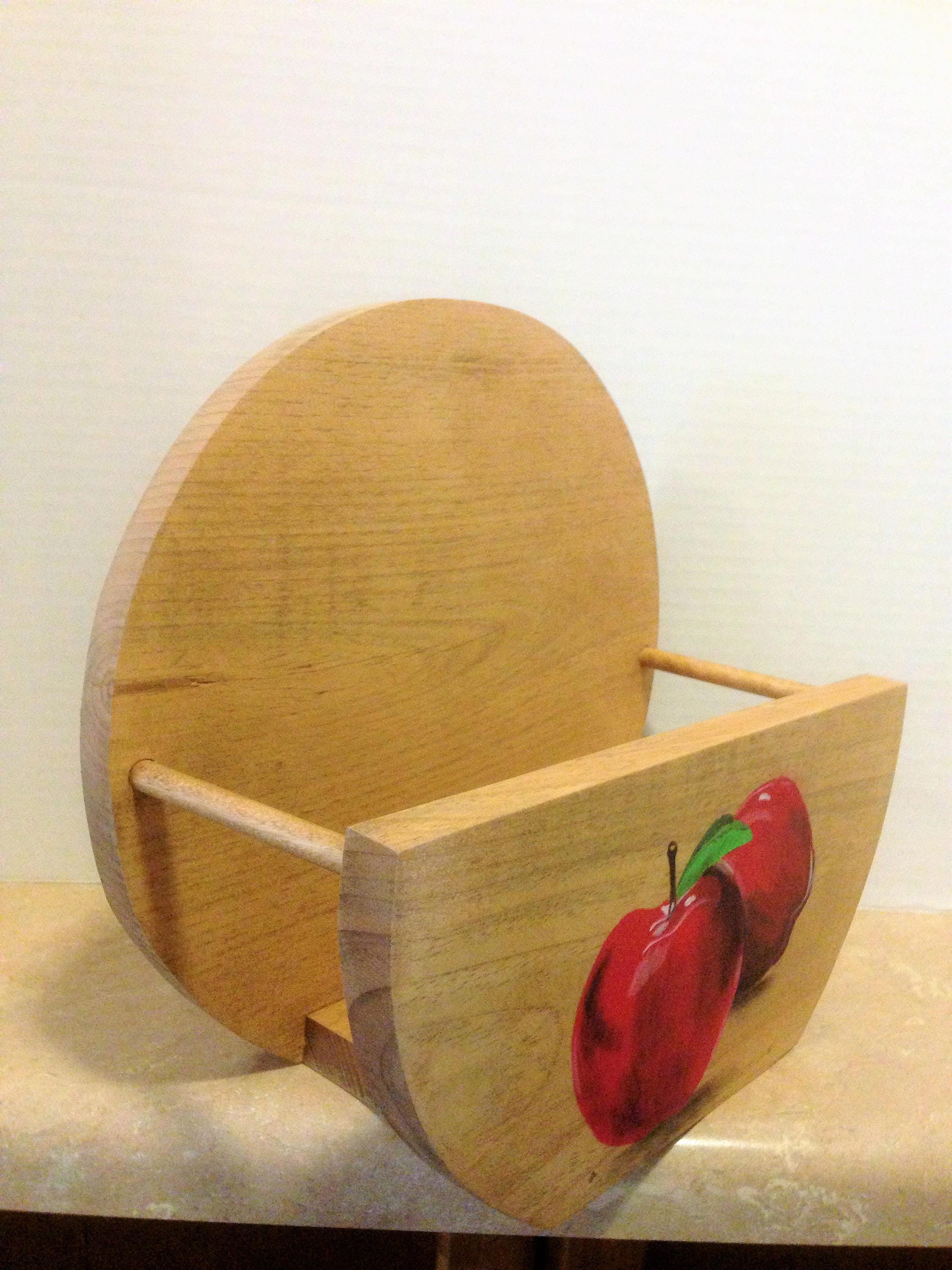 Paper Plate Holder, Wooden Paper Plate Holder, Mother's Day Gift, Apple