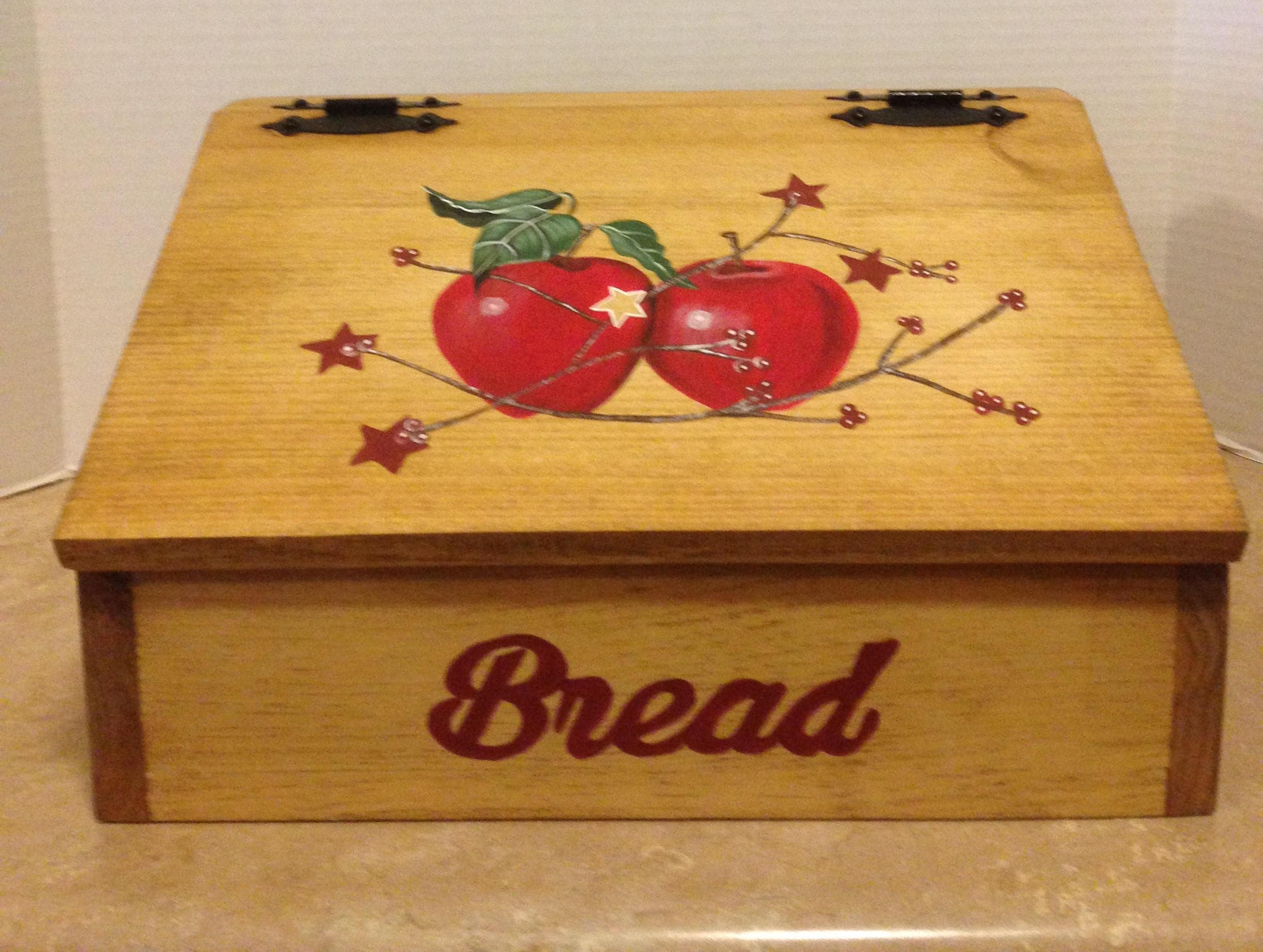 Bread Box Apple Decor Apple Kitchen Decor Primitive Apples