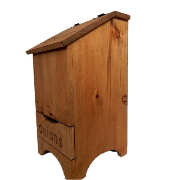 Potato and onion bin,Vegetable bin,Wooden Potato bin,Country Decor