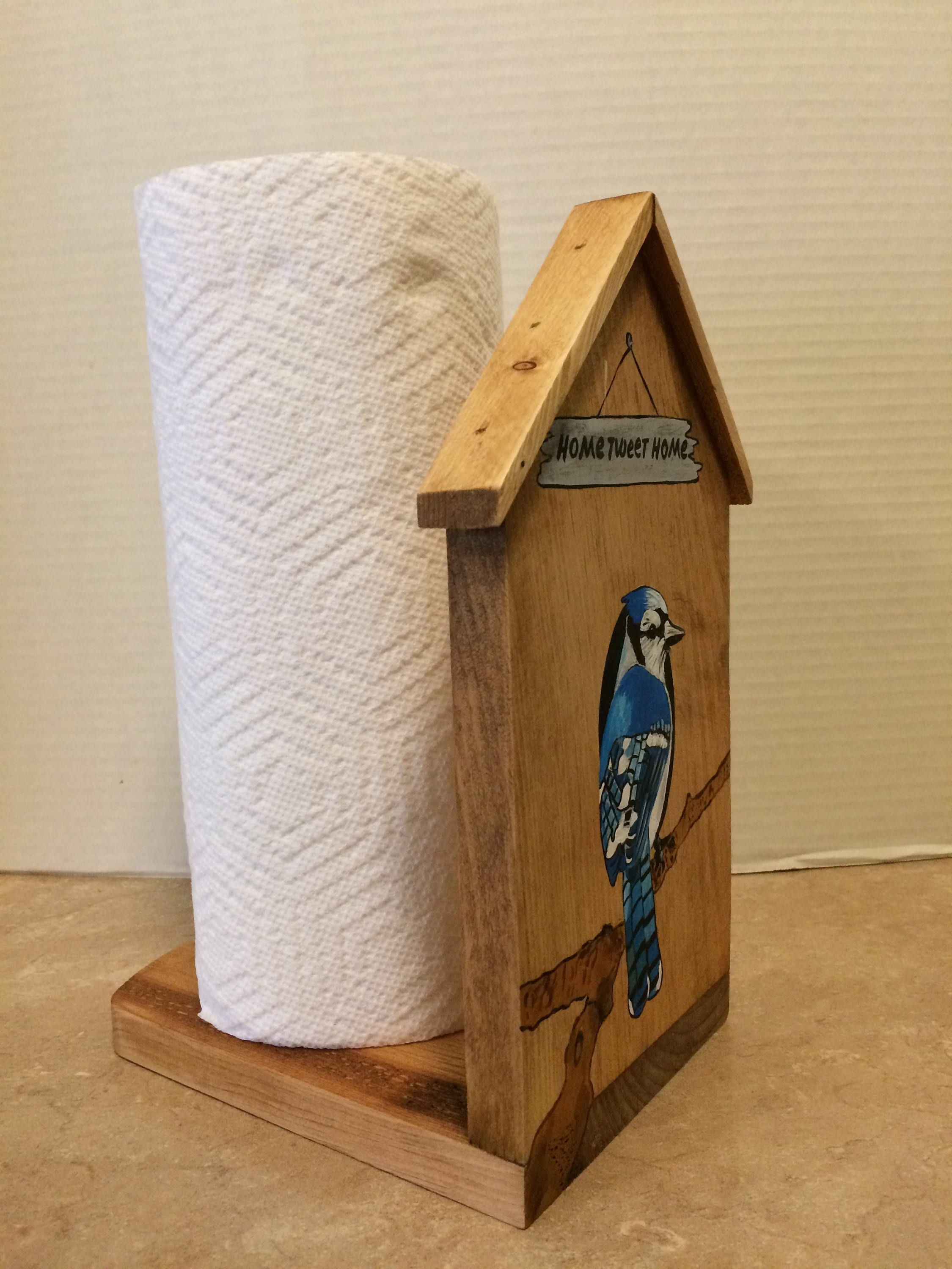 paper-towel-holder-birdhouse-decor-gift-for-her-country-decor