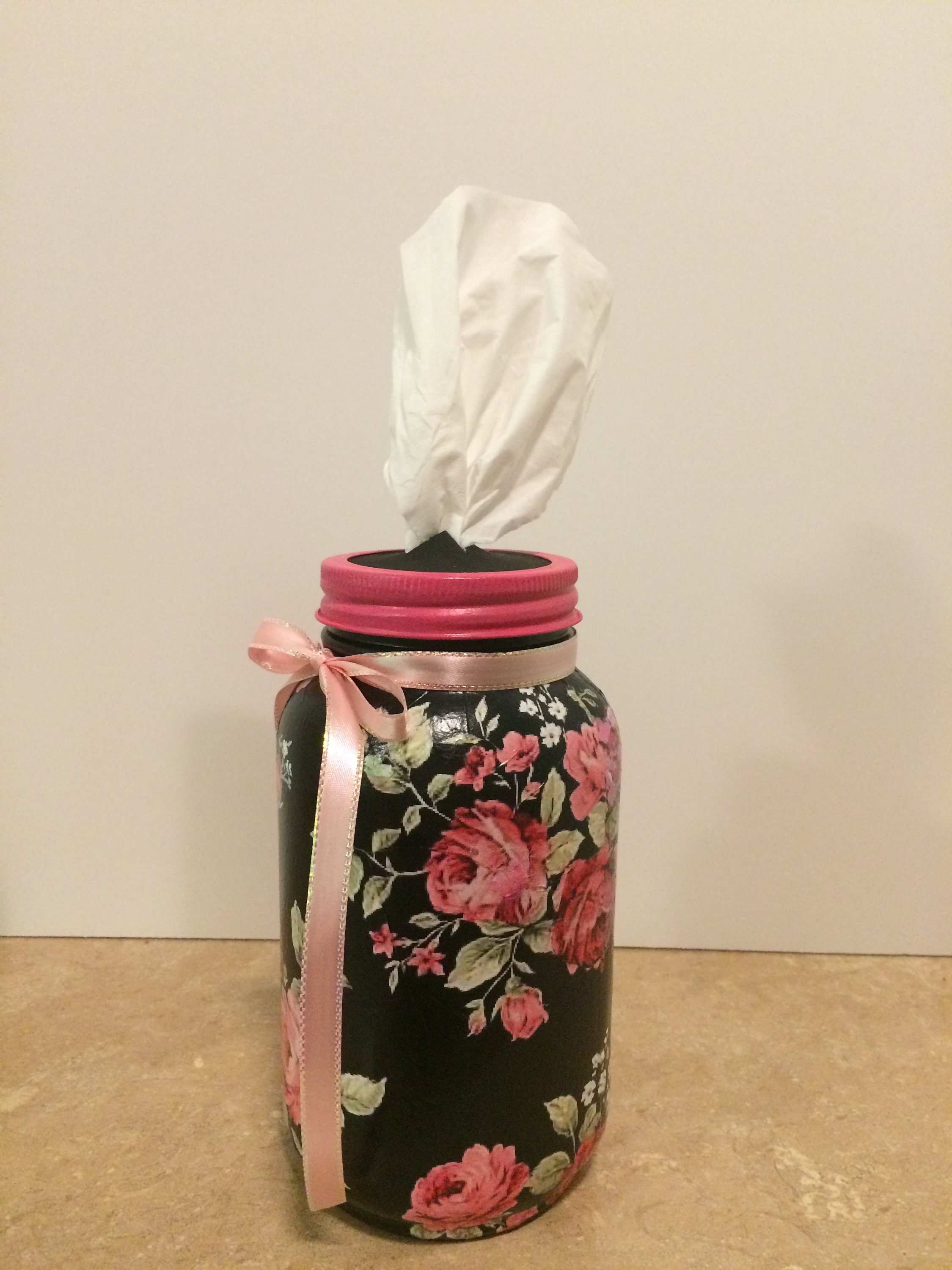 Mason Jar Kleenex Holder Tissue Holder Mason Jar Decor Rose Decor mason-jar-kleenex-holder-tissue-holder-mason-jar-decor-rose-decor