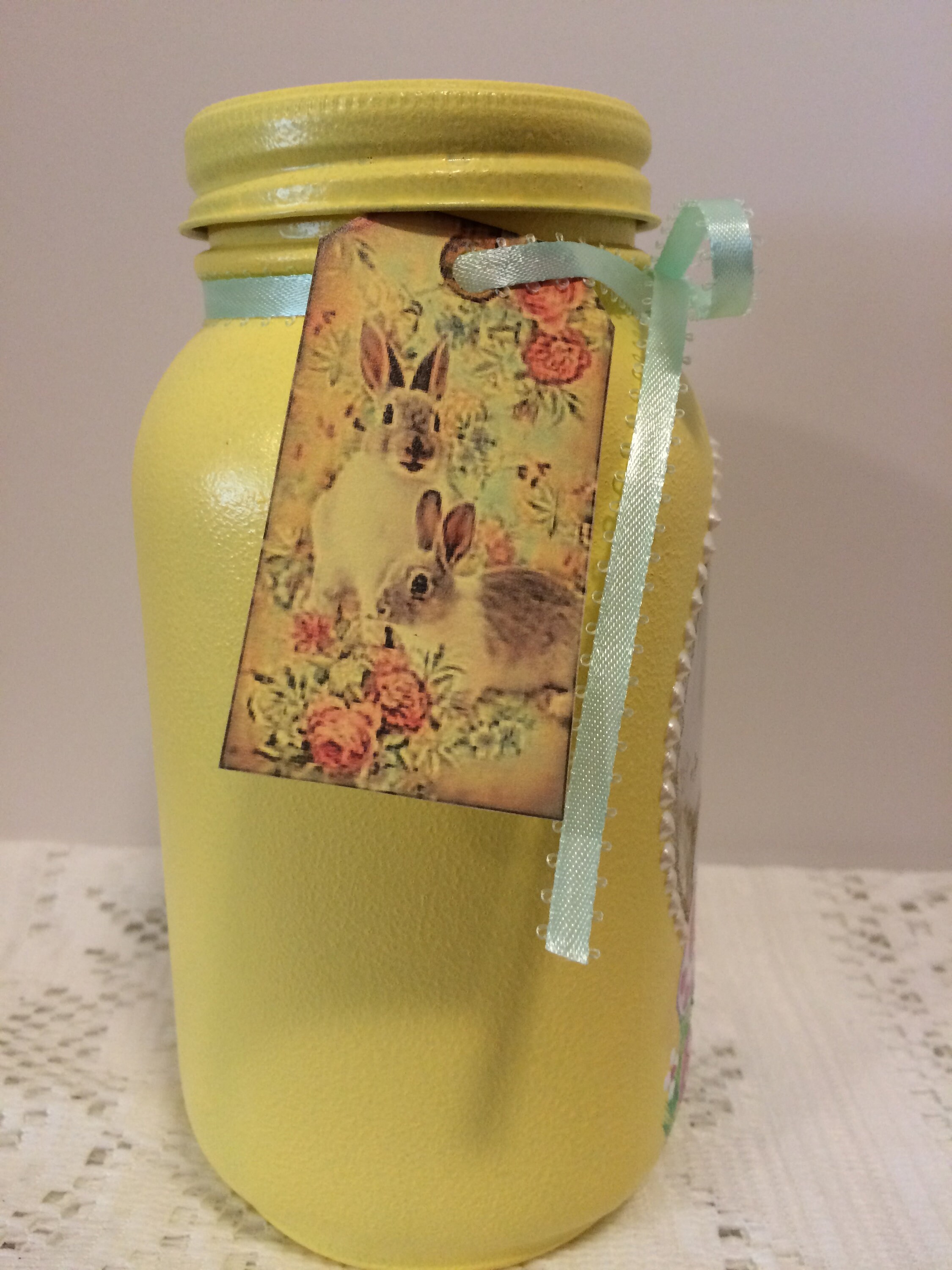 Easter candy Jar,Mason Jar Decor,Easter Centerpiece,Mason Jar Candy