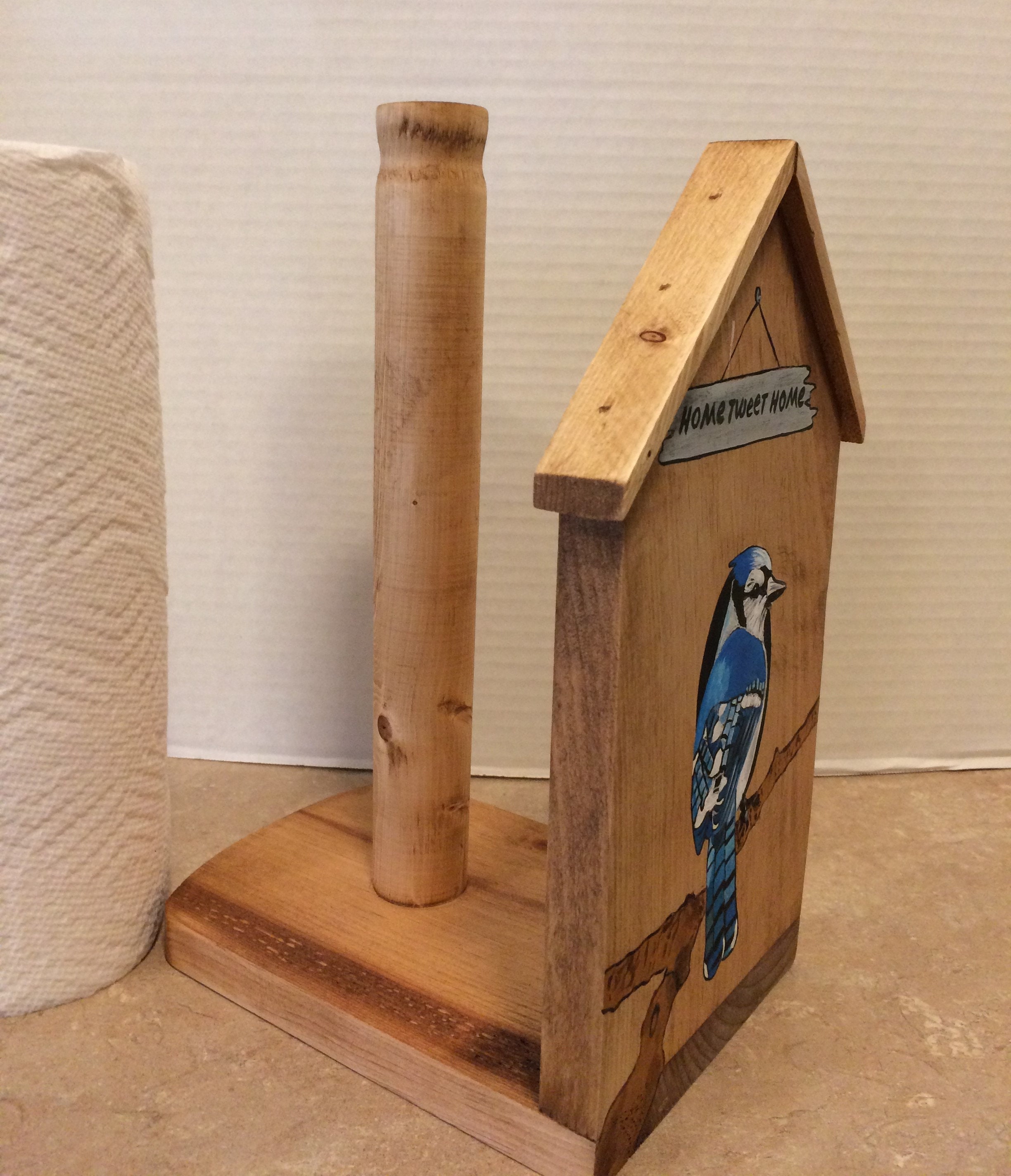 paper-towel-holder-birdhouse-decor-gift-for-her-country-decor