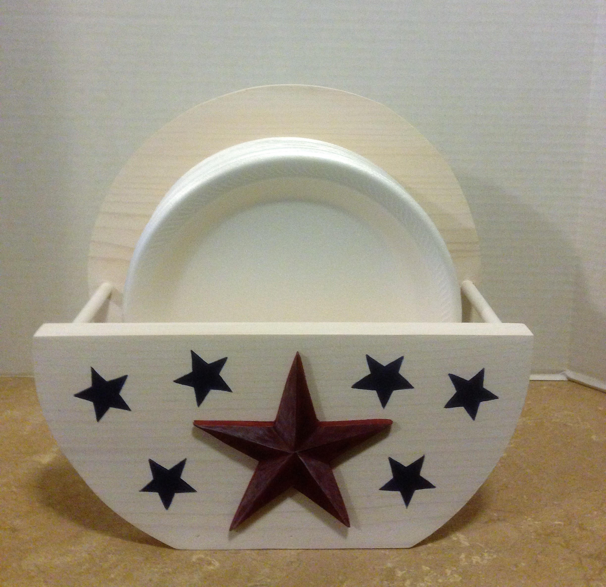 Paper Plate Holder Fourth Of July Decor Primitive Stars The 1