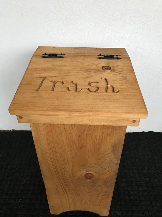 Trash Bin,Wooden Trash Bin,Kitchen Trash Bin,Country Kitchen Decor,Rustic  Farmhouse Decor,Gift for Mom,13 gallon bin,container for trash