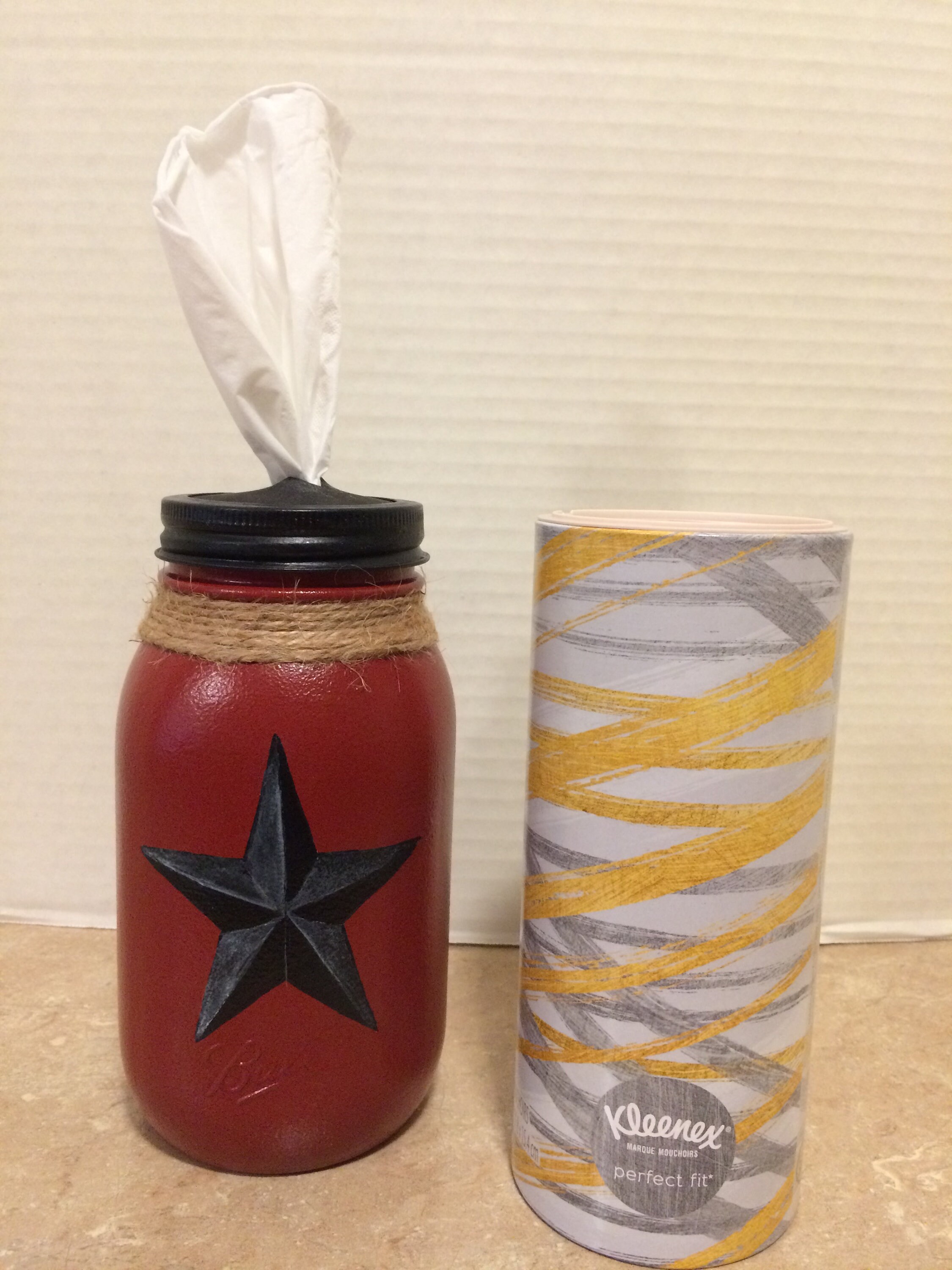 Kleenex Tissue Holder,TissueHolder,Mason Jar Tissue Holder,Mason Jar Decor, Primitive Decor