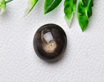 51.80Cts Natural Black Sheen Moonstone Oval Cabochon Loose Gemstone Cab Soft Shimmer Crystal Silversmith Jewelry 21x24x14mm 1pcs no969