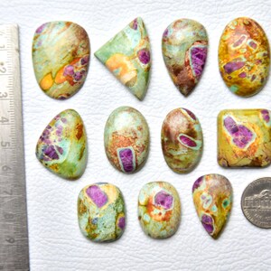 Natural Ruby Fuchsite Cabochon Gemstone Loose Ruby Fuchsite Stone Polished Cabochon Gemstone Healing Crystal Handmade Jewelry Supply No1001 image 2