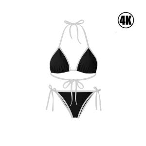 Bikini Set Mockup 4K | Front and Back | Changeable Colors String/Inner/Outer | Flatlays | Photoshop |