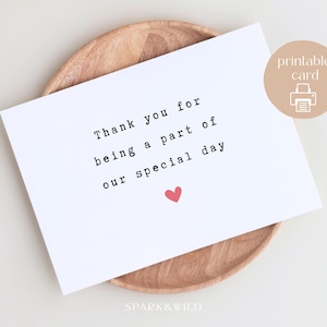 Carte de remerciement de mariage pour les invités - carte de remerciement de mariage pour les amis - élégante carte de voeux de remerciement de fiançailles - imprimable