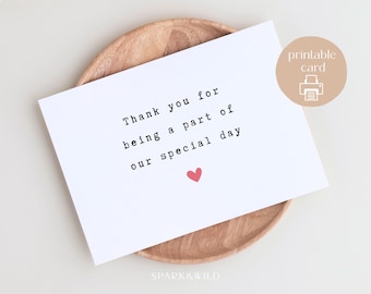 Cartão de agradecimento de casamento para convidados - Cartão de agradecimento de casamento para amigos - Cartão de felicitações de agradecimento de noivado elegante - Agradecimento para impressão