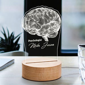 Personalized Brain Night Light Genius Anatomical Night Lamp, Custom Psychology Student Gift, Graduation Gift for Psychologist, Neurologist