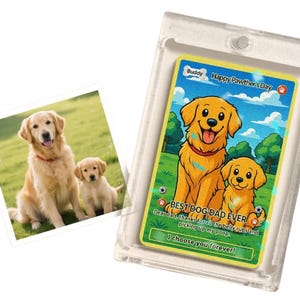 Carte poke personnalisée unique pour animal de compagnie, carte photo et texte personnalisées, cadeau commémoratif pour les amateurs de pattes de chien ou de chat, souvenir amusant à collectionner pour les propriétaires d'animaux de compagnie