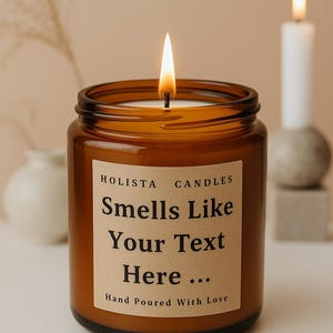 Bougie de soja parfumée « Smells like... » personnalisée - Cadeau amusant personnalisé
