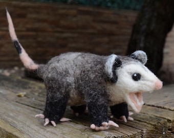 Custom Silly Screaming Opossum Felt Plush. Funny Animal Meme made to order.