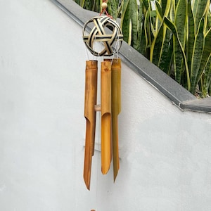 Sunshine Wind Chime, 34 Inch Harmonic Deep Tone Golden and Black Wind Chime, Made In Viet Nam