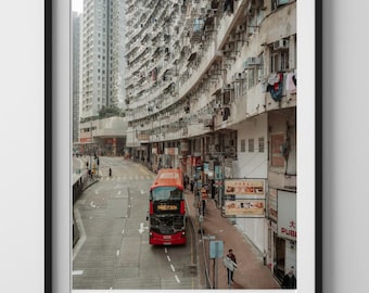 Hong Kong Street, Hong Kong, Travel Photography, Download Digital Photography, Street, Downloadable Image, Printable Art, Hong Kong Art