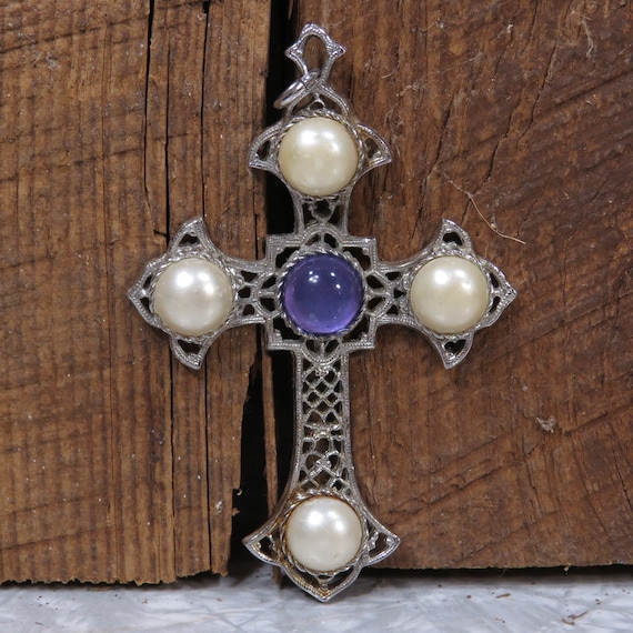 Vintage Sarah Cov Cross Pendant Estate Jewelry Fashion Jewelry