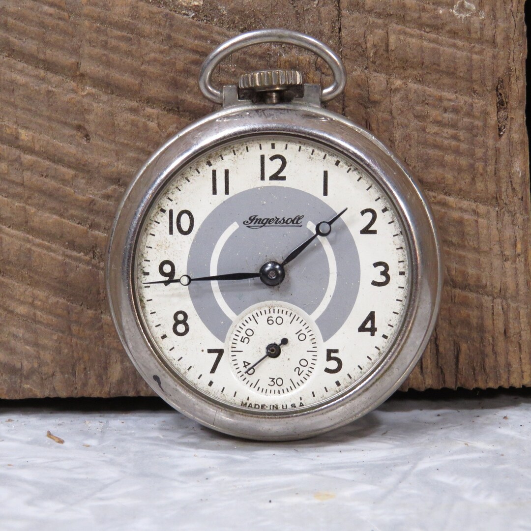 Vintage Working Ingersoll Pocket Watch Etsy