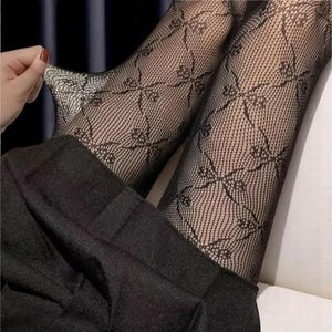 Women Bow Fishnet Tights Black, Sexy Punk Style Pantyhose, Y2k Stockings for Her